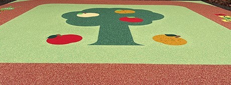 Motifs Nature 2D en EPDM pour sol coulé