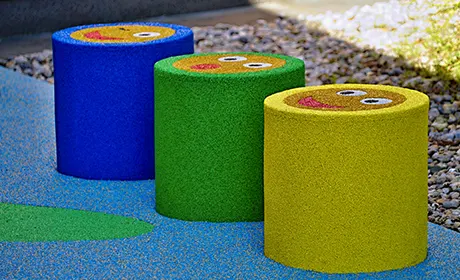 Formes 3D en EPDM pour les sols d'aires de jeux